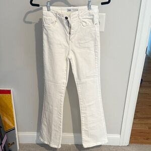 Zara Women's Cream Flare Jeans